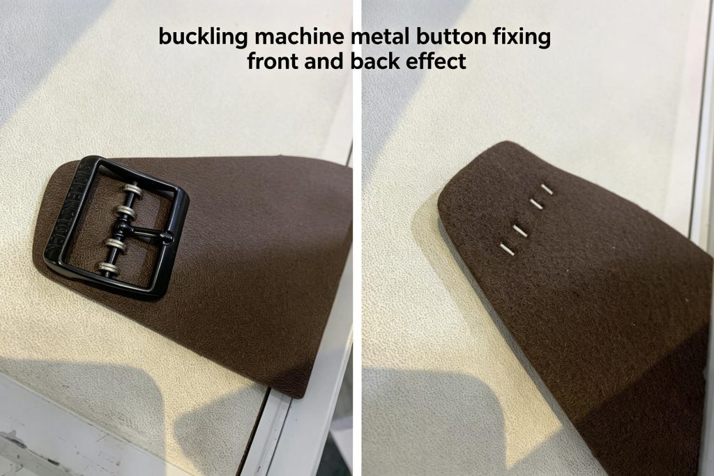 Model 161 ring type buckling machine metal button fixing front and back effect