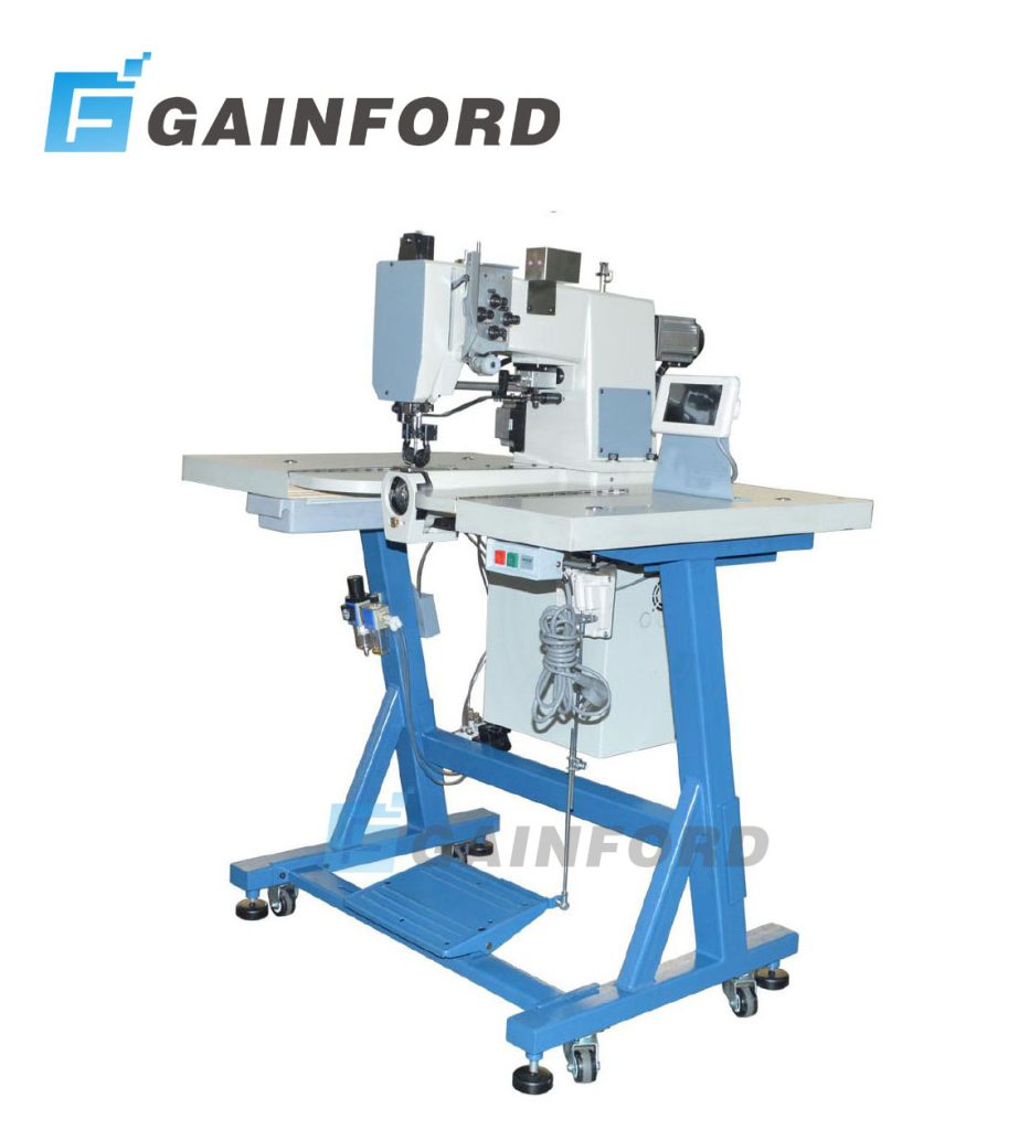 GR-EC81 electronic double needle moccasin sewing machine for shoe upper stitching