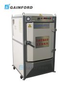 131C vacuum heat setting machine side view showing compact dimensions for sample room