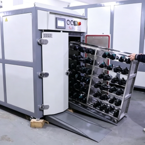 YT-134A intelligent double door vacuum heat setting machine for shoes and boots with PLC control and steam wrinkle removal