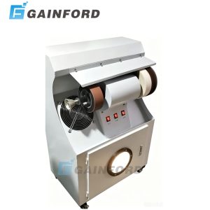 Commercial shoe polishing and finishing machine side profile